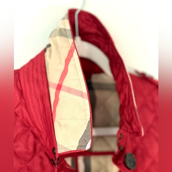 Burberry Quilted Jacket Red Classic Nova Plaid Check Lining Size XL - Picture 2 of 13